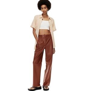 WILFRED ASCENDANT VEGAN LEATHER COGNAC PANTS 00